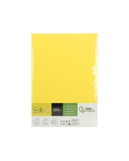 Papel color liderpapel din a4 80 gr amarillo paquete de 500 hojas