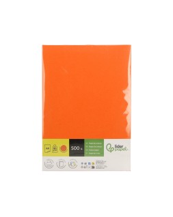 Papel color liderpapel din a4 80 gr naranja intenso paquete de 500 hojas