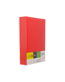 Papel color liderpapel din a4 80 gr rojo intenso paquete de 500 hojas