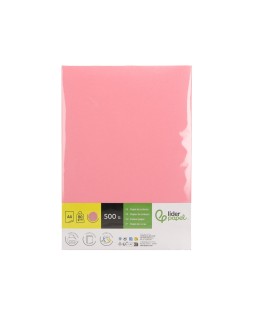 Papel color liderpapel din a4 80 gr rosa paquete de 500 hojas