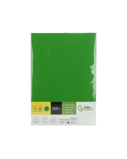 Papel color liderpapel din a4 80 gr verde intenso paquete de 500 hojas