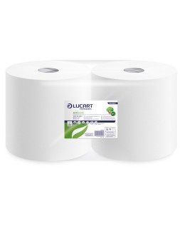 Papel secamanos lucart ecologico 17,5 g 2 capas 220 mm x 342 m paquete de 2 rollos