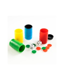 Cubilete parchis/oca fournier con dados y fichas para 4 jugadores