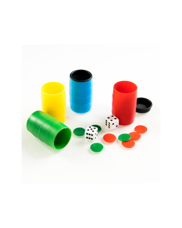 Cubilete parchis/oca fournier con dados y fichas para 4 jugadores