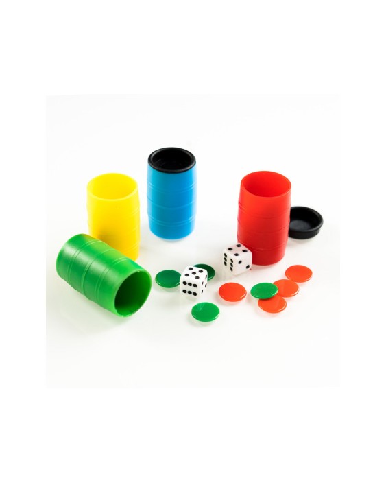 Cubilete parchis/oca fournier con dados y fichas para 4 jugadores