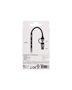 Hub tnb ultrafino usb-a /usb-c 4xusb-a color aluminio