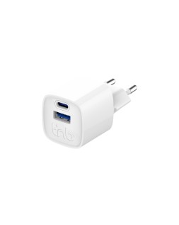 Cargador de pared tnb gan 30 w usb-c + usb a color blanco