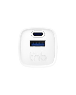 Cargador de pared tnb gan 30 w usb-c + usb a color blanco