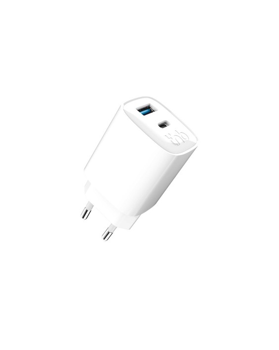 Cargador de pared tnb gan 65 w usb-c + usb a color blanco