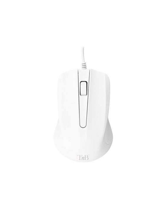 Raton tnb shark optico 1000 dpi mac/pc/linux con cable usb-a color blanco