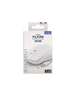 Raton tnb shark optico 1000 dpi mac/pc/linux con cable usb-a color blanco