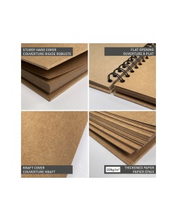 Album de fotos espiral clairefontaine tapa dura kraft 210x160 mm 40 hojas 200 g