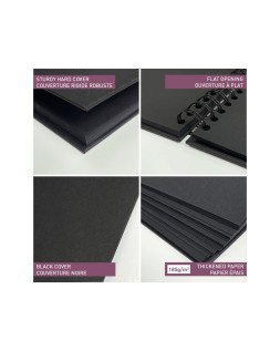 Album de fotos espiral clairefontaine tapa dura negra 210x160 mm 40 hojas 185 g