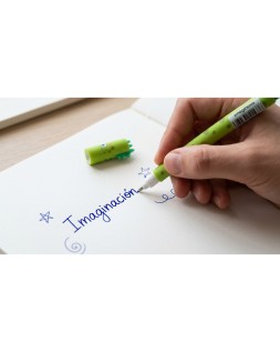 Boligrafo fantasia imaginovo tinta azul termosensible borrable punta 1mm iguana