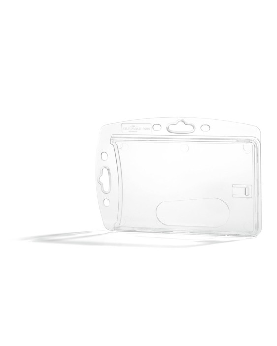 Identificador durable rigido poliestireno transparente para 1 tarjeta 54x87 mm