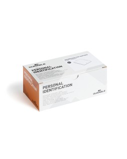 Identificador durable rigido poliestireno transparente para 1 tarjeta 54x87 mm