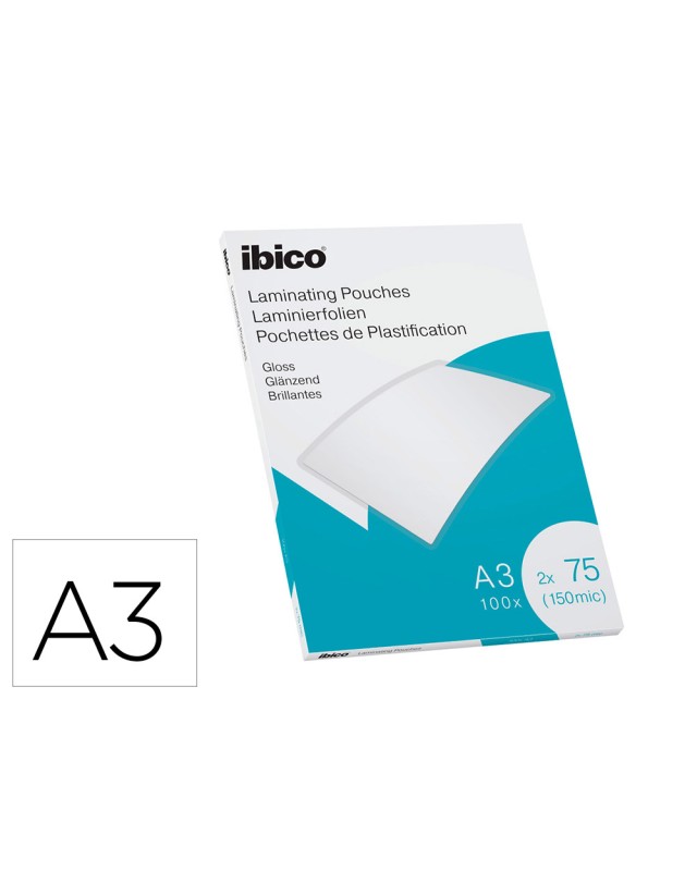 Bolsa de plastificar ibico din a4 75 mc caja de 100 unidades