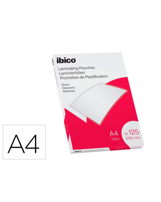 Bolsa de plastificar ibico din a4 125 mc caja de 100 unidades