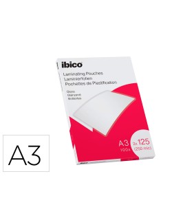 Bolsa de plastificar ibico din a3 125 mc caja de 100 unidades