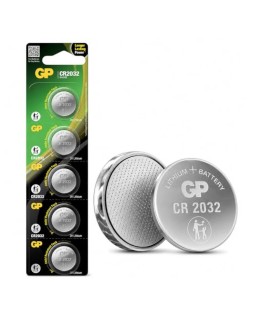 Pila gp alcalina boton litio cr2032 blister de 5 unidades