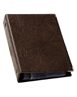 Tarjetero durable visifix 4 anillas 25 fundas con indice alfabetico para 200 tarjetas visitas 57x90 mm color marron