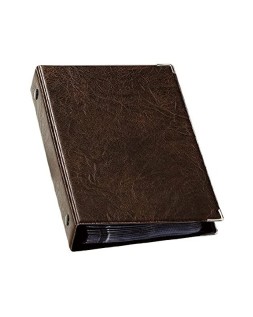 Tarjetero durable visifix 4 anillas 25 fundas con indice alfabetico para 200 tarjetas visitas 57x90 mm color marron