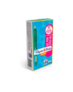 Boligrafo paper mate inkjoy retractil gel pen trazo 0,7 mm verde