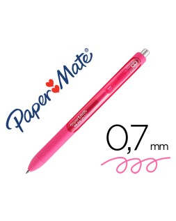 Boligrafo paper mate inkjoy retractil gel pen trazo 0,7 mm rosa