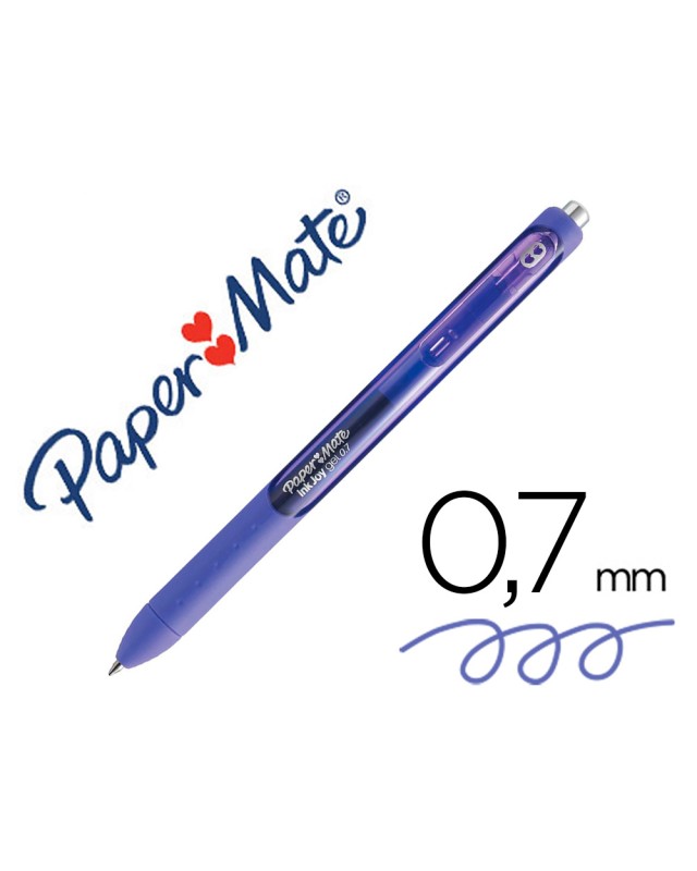 Boligrafo paper mate inkjoy retractil gel pen trazo 0,7 mm morado