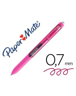 Boligrafo paper mate inkjoy retractil gel pen trazo 0,7 mm cereza