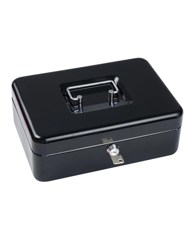 Caja de caudales sax con cerradura 250x180x90 mm con portamonedas