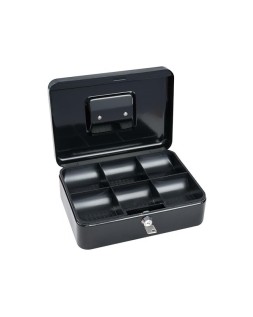 Caja de caudales sax con cerradura 250x180x90 mm con portamonedas