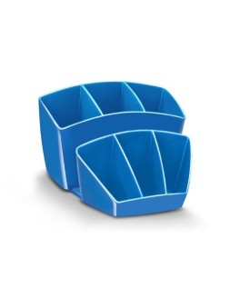 Organizador sobremesa cep 8 compartimentos plastico azul 143x158x93 mm