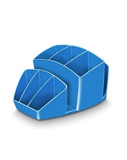Organizador sobremesa cep 8 compartimentos plastico azul 143x158x93 mm
