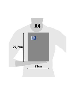 Recambio color oxford din a4 80 hojas 90 grs cuadros 5 mm 4 taladros azul