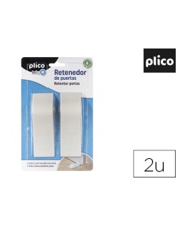 Retenedor de puertas plico plastico blanco blister de 2 unidades
