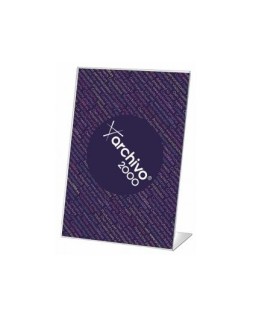 Expositor sobremesa archivo 2000 con forma l poliestireno transparente din a5 vertical 55x210x150 mm