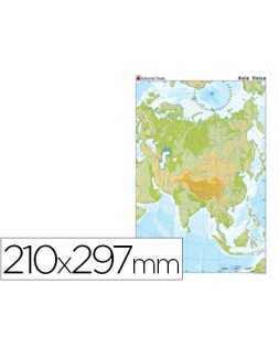 Mapa mudo color din a4 asia...