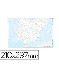 Mapa mudo b/n din a4 españa...