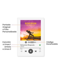 Placa Spotify Campos Personalizables