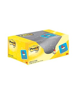 Bloc de notas adhesivas quita y pon post-it amarillo canario 38x51 mm pack promocional 16+4 gratis