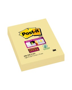 Bloc de notas adhesivas quita y pon post-it super sticky 51x78 mm con 90 hojas amarillo canario