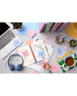 Bloc de notas adhesivas quita y pon post-it 73x73 mm 36 hojas transparente salmon