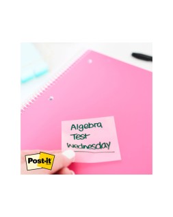 Bloc de notas adhesivas quita y pon post-it 73x73 mm 36 hojas transparente salmon
