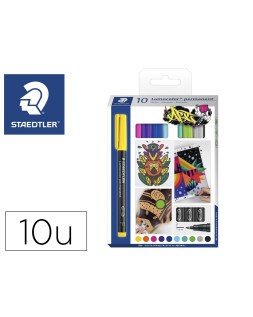 Rotulador staedtler lumocolor retroproyeccion punta de fibra permanente 318 caja de 10 unidades colores surtidos