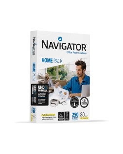 Papel fotocopiadora navigator home pack din a4 80 gramos paquete de 250 hojas