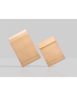 Sobre liderpapel bolsa fuelle kraft 280x365x30mm solapa tirade silicona papel 120 gr caja de 50 unidades