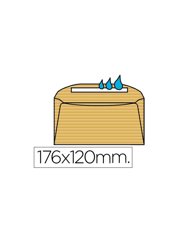 Sobre liderpapel n.8 crema comercial normalizado 120x176mm engomado caja de 500 unidades