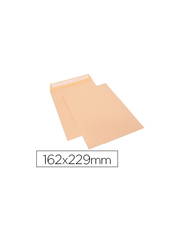 Sobre sam bolsa celulosa chamoix 85 gr tira de silicona 162x229 mm tira silicona caja 250 unidades