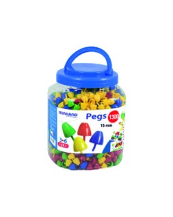 Juego miniland pegs bote de 1300 piezas de 15 mm